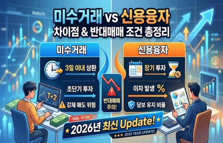 미수거래 신용융자 차이 반대매매 조건 총정리 (2026년 최신)