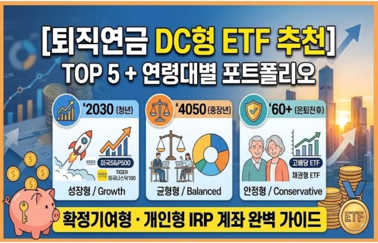 퇴직연금 DC형 ETF 추천 TOP5 + 연령대별 포트폴리오 — 확정기여형·IRP 계좌 완벽 가이드