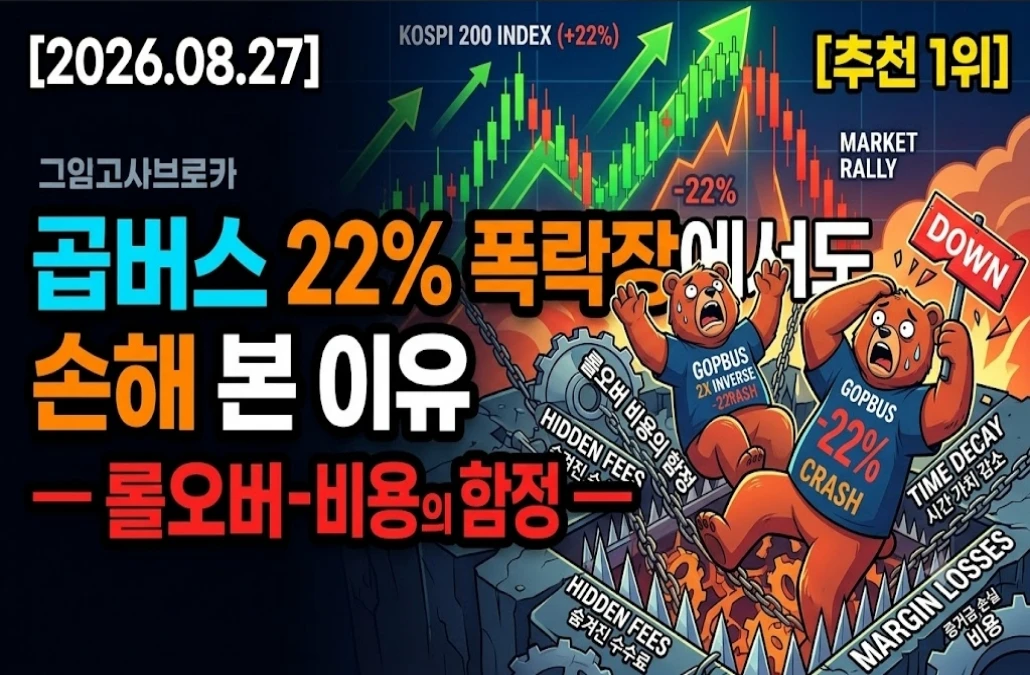 [2026.09.01] 곱버스 22% 폭락장에서도 손해 본 이유 — 롤오버 비용의 함정
