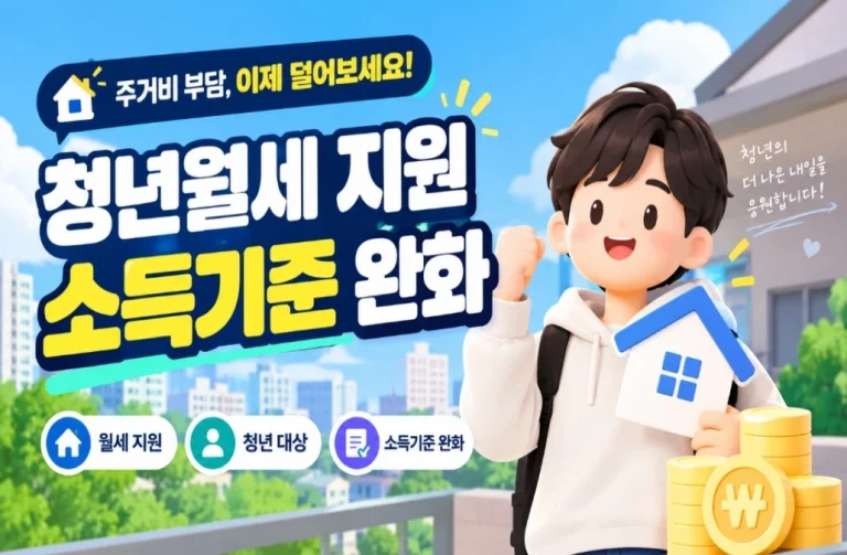 2026년 9월 청년월세 소득기준 완화 총정리, 중위소득 100% 확대 시행 시점은?