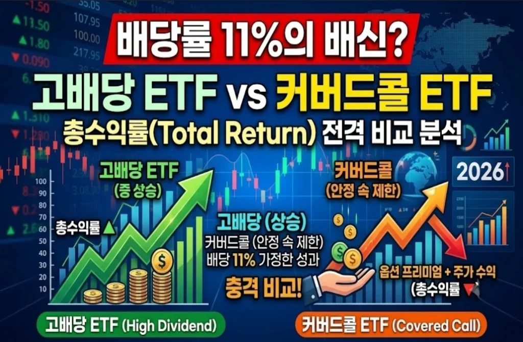 2026년 9월 최신, 배당률 11%의 배신? 고배당 ETF·커버드콜 ETF 총수익률 비교 분석