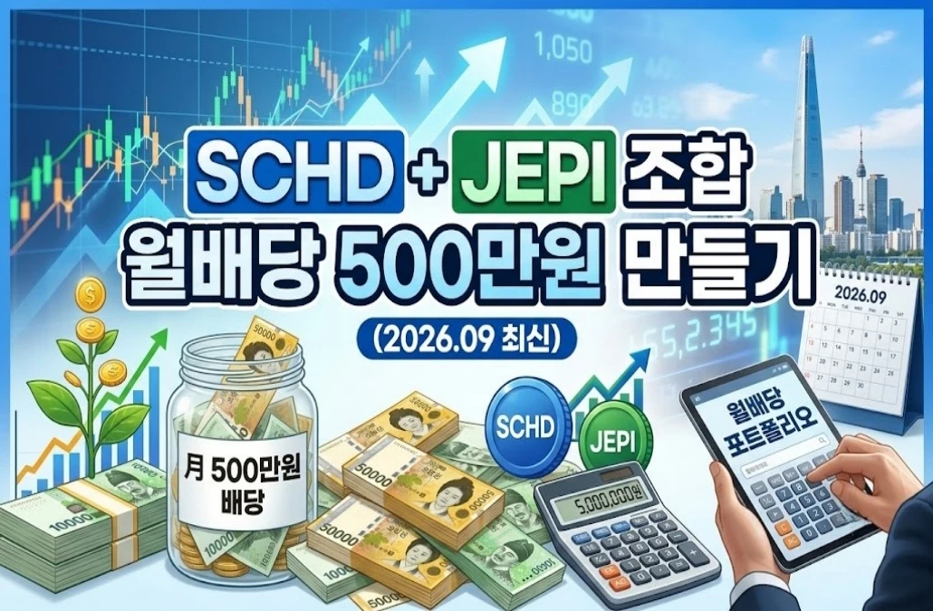 SCHD JEPI 조합 월배당 500만원 만들기 (2026.09 최신)