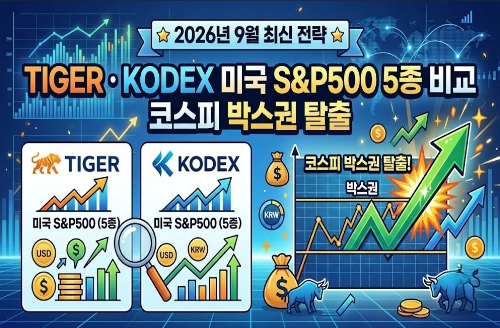 TIGER·KODEX 미국S&P500 5종 비교, 코스피박스권 탈출 전략 (2026년 9월 최신)