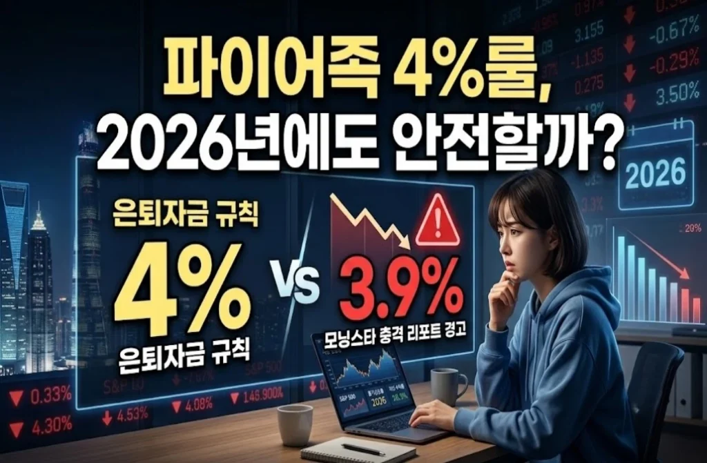 파이어족 4%룰, 2026년에도 안전할까? 모닝스타 3.9% 충격 리포트 파이어족 4%룰, 2026년에도 안전할까? 모닝스타 3.9% 충격 리포트