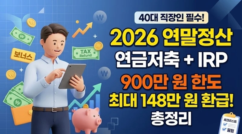 40대-2026-연말정산-연금저축-IRP-900만-원-한도-환급액-148만-원-총정리