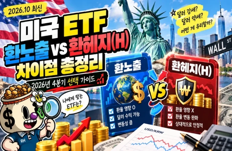 미국 ETF 환노출 vs 환헤지(H) 차이점 총정리｜2026년 4분기 선택 가이드