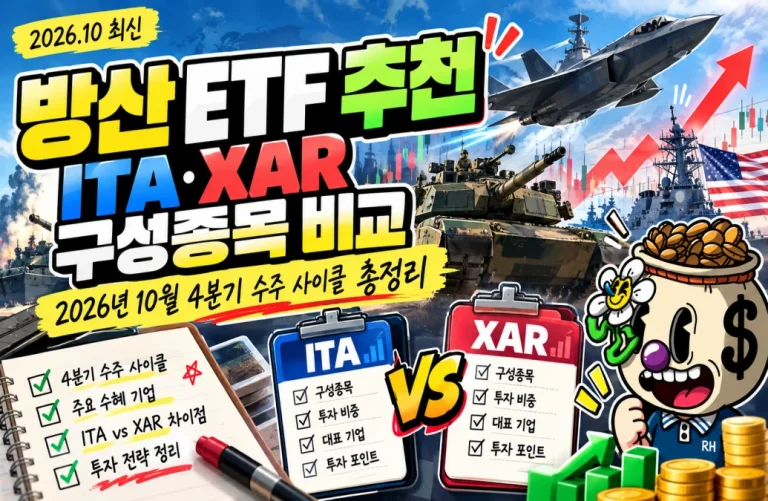 방산ETF 추천 ITA·XAR 구성종목 비교｜2026년 10월 4분기 수주 사이클 총정리