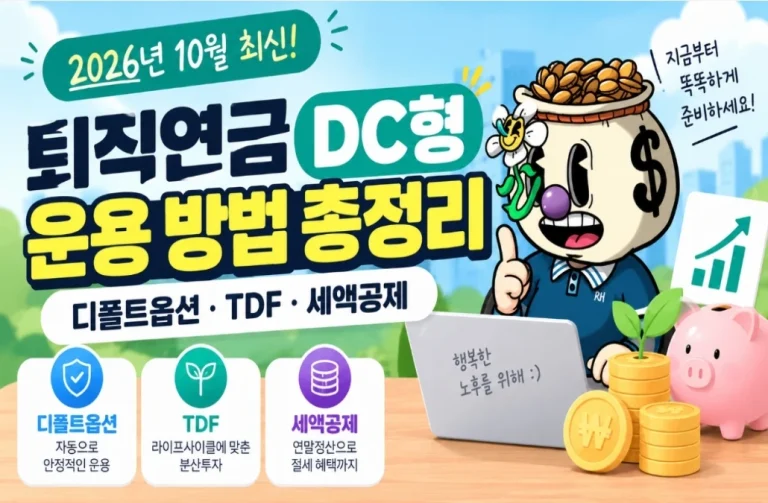 퇴직연금 DC형 운용 방법 총정리 (2026년 10월 최신) — 디폴트옵션·TDF·세액공제